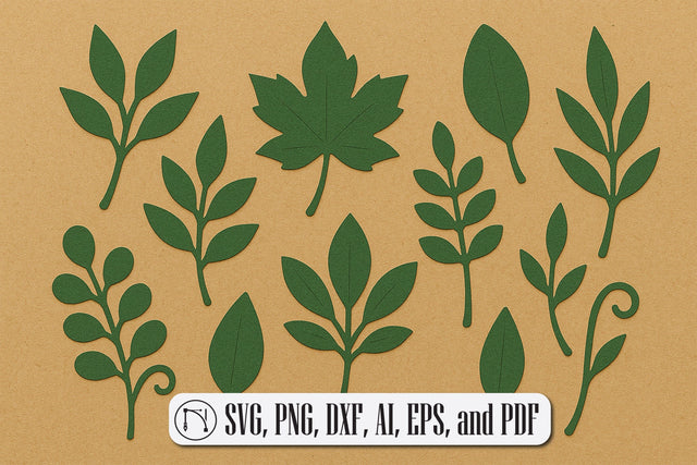 Paper Leaves Bundle SVG Template SVG MD JOYNAL ABDIN 