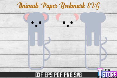 Paper Mouse Bookmarks SVG | Bookmark SVG Design | Book Lover SVG The T Store Design 