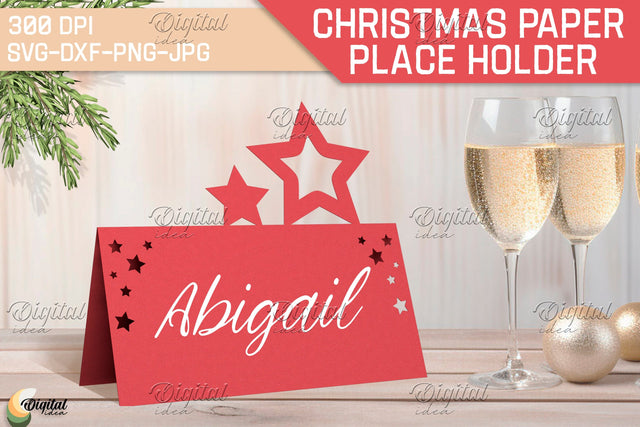 Paper Name Cards. Papercut Place Holder SVG. Stars SVG 3D Paper Evgenyia Guschina 