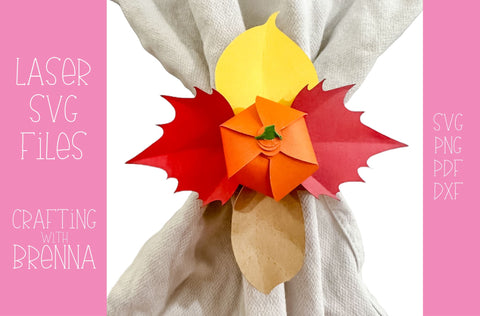 Paper Pumpkin Napkin Ring Laser SVG File SVG Crafting With Brenna 