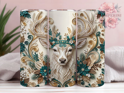Paper Quilling Deer 20oz Tumbler, Paper Quilling Deer, Quilling Deer, Deer Tumbler, Quilling Tumbler, Paper Quilling PNG, Deer Tumbler Wrap, 20oz Tumbler Wrap Sublimation Li Zamperini 