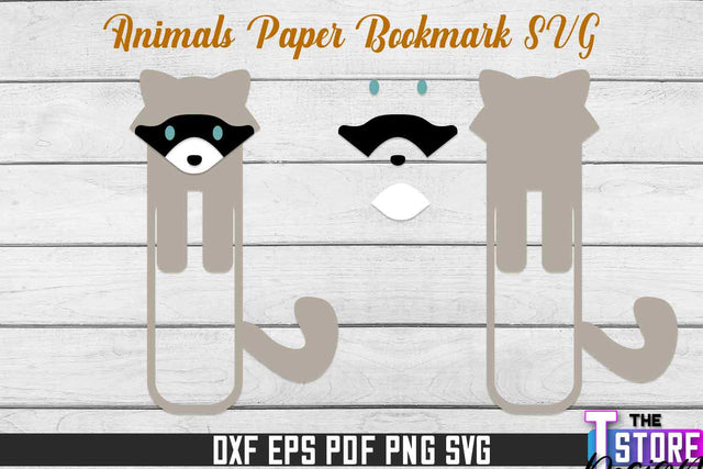 Paper Raccoon Bookmarks SVG | Bookmark SVG Design | Book Lover SVG The T Store Design 
