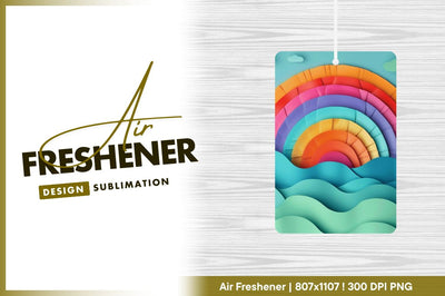 Paper rainbow over waves air freshener png Sublimation Regulrcrative 
