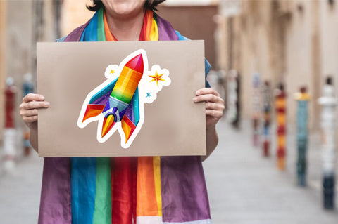 Paper rocket Sticker Design Sublimation Regulrcrative 