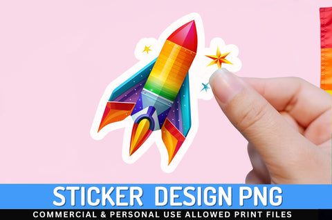 Paper rocket Sticker Design Sublimation Regulrcrative 