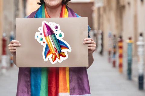 Paper rocket Sticker Design Sublimation Regulrcrative 