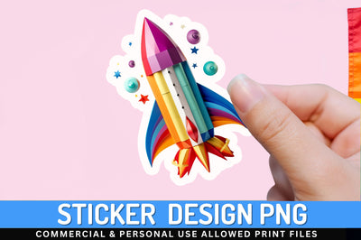 Paper rocket Sticker Design Sublimation Regulrcrative 