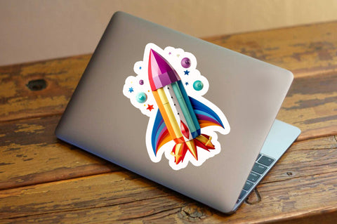 Paper rocket Sticker Design Sublimation Regulrcrative 