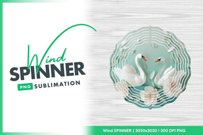 Paper Swans and Flowers on Teal Background with Leaves and Birds Sublimation Regulrcrative 