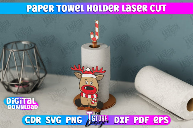 Paper Towel Holder | Deer Shape | Kitchen Accessories | Roll Paper Stand | CNC File SVG The T Store Design 