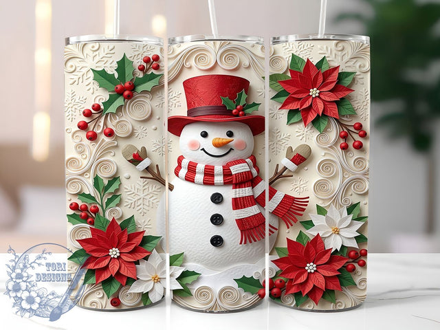 Papercraft Snowman 20oz Tumbler, Papercraft Snowman, Snowman Tumbler, Papercraft Tumbler, Snowman Wrap PNG, Paper Craft Snowman, 20oz Tumbler Wrap, Christmas Snowman Sublimation ToriDesigns 