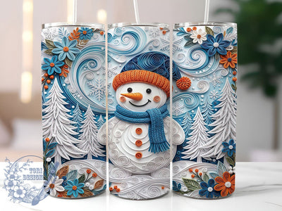 Papercraft Snowman 20oz Tumbler, Papercraft Snowman, Snowman Tumbler, Papercraft Tumbler, Snowman Wrap PNG, Paper Craft Snowman, 20oz Tumbler Wrap, Christmas Snowman Sublimation ToriDesigns 