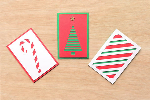 Papercut Christmas Stripe Gift Card Holder SVG Trio SVG Risa Rocks It 