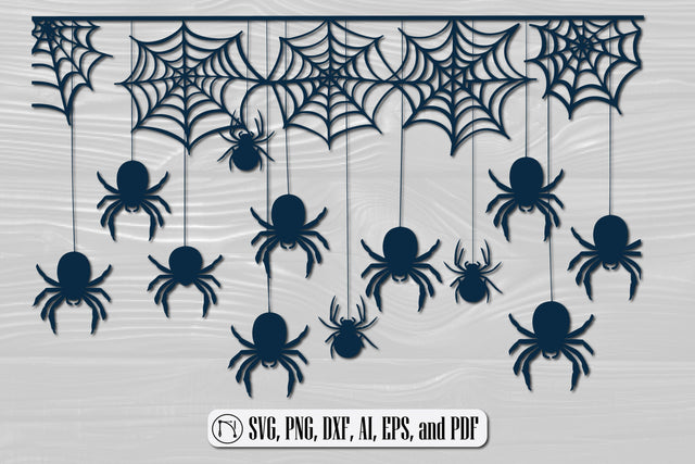 Papercut Hanging Spider Web SVG cut file SVG MD JOYNAL ABDIN 