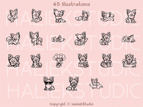 Papillon Dog SVG Design Set SVG HalieKStudio 