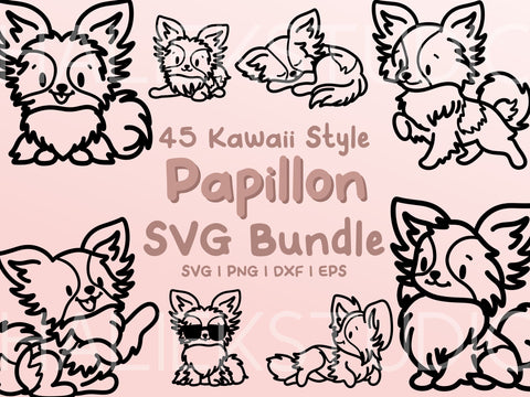 Papillon Dog SVG Design Set SVG HalieKStudio 