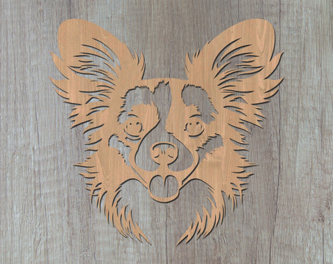 Papillon Laser SVG Cut File, Papillon Glowforge File, Papillon DXF, Papillon Wall Art SVG SVG HappyDesignStudio 