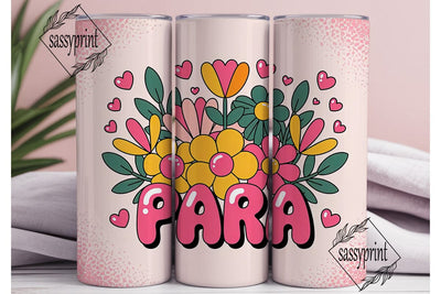 Para Floral Tumbler Wrap PNG Sublimation sassyprint 