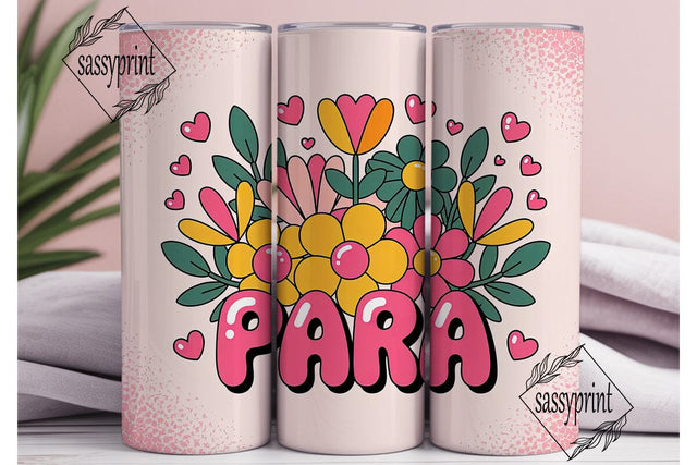 Para Floral Tumbler Wrap PNG Sublimation sassyprint 