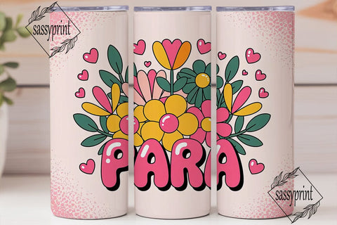 Para Floral Tumbler Wrap PNG Sublimation sassyprint 