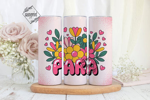Para Floral Tumbler Wrap PNG Sublimation sassyprint 