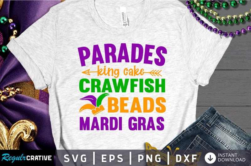 parades king cake crawfish beads Svg Design SVG Regulrcrative 