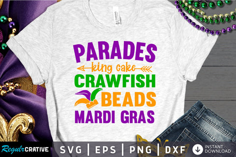parades king cake crawfish beads Svg Design SVG Regulrcrative 