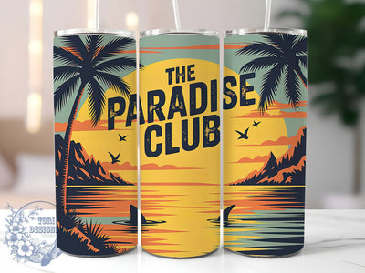 Paradise Club 20oz Tumbler, Paradise Club Quote, Tropical Sublimation Design, Vintage Summer Vibes, Ocean Theme Wrap, 20oz Tumbler Wrap, Sublimation Design PNG, Summer Gift Sublimation ToriDesigns 
