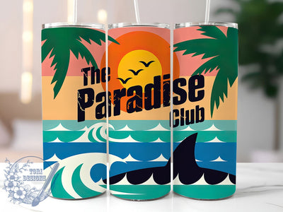 Paradise Club 20oz Tumbler, Paradise Club Quote, Tropical Sublimation Design, Vintage Summer Vibes, Ocean Theme Wrap, 20oz Tumbler Wrap, Sublimation Design PNG, Summer Gift Sublimation ToriDesigns 