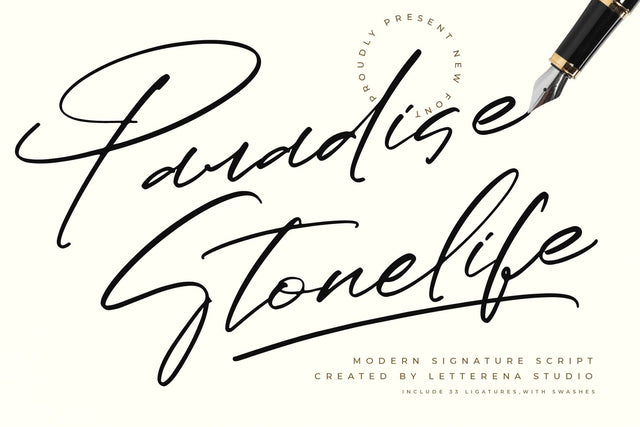 Paradise Stonelife - Modern Signature Script Font Letterena Studios 