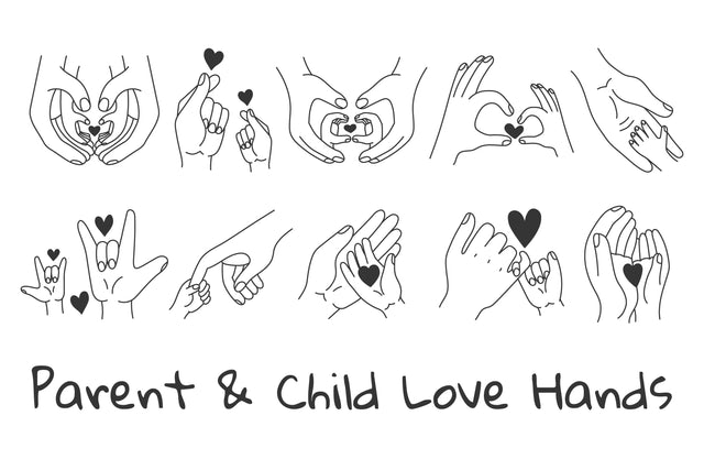 Parent And Child Love Hands PNG Clipart Sublimation Rin Green 