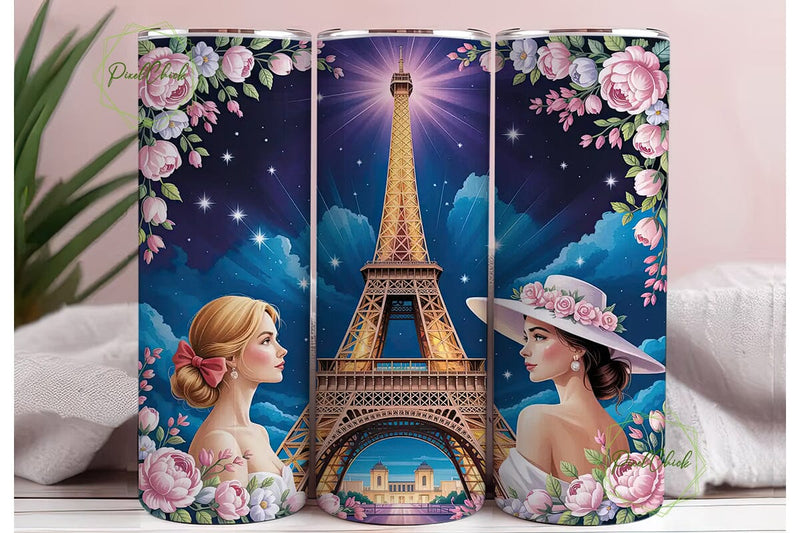Paris Dreamy Floral Beauty 20oz Tumbler Sublimation PixelChick 