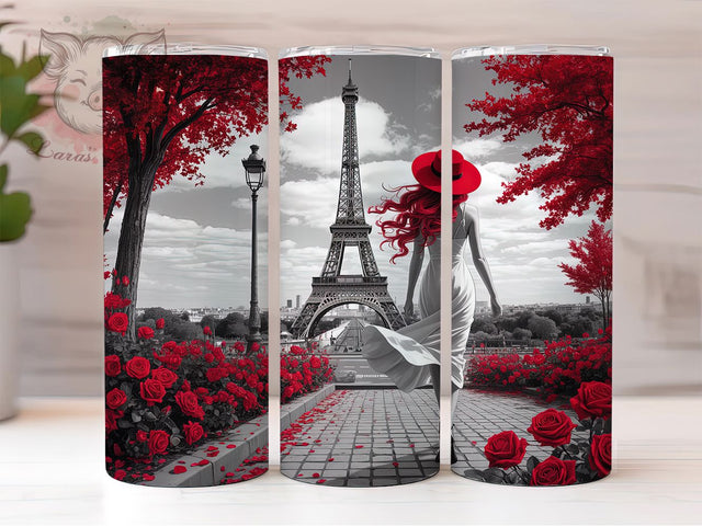Paris Eiffel Tower Romantic Travel Tumbler, France Travel Cup Wrap, 20Oz Sublimation Design, Romantic Paris Drinkware, French Landmark Tumbler, Vintage Paris Mug, Eiffel Tower Coffee Cup Sublimation Lara' s Designs 