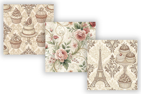 Paris Floral Digital Paper Pack, Elegant French Seamless Patterns, Wedding & Printable Crafts Digital Pattern FloridPrintables 