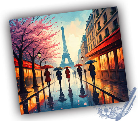 Parisian Eiffel Tower Tumbler Wrap, Eiffel Tower, Paris, Tumbler Wrap, Sublimation Design, France Decor, Travel Gift, Parisian Art Sublimation ToriDesigns 