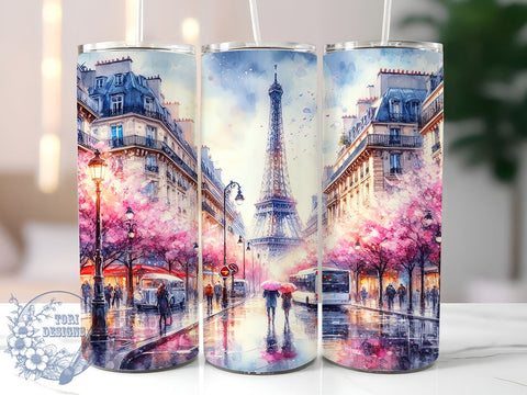 Parisian Eiffel Tower Tumbler Wrap, Eiffel Tower, Paris, Tumbler Wrap, Sublimation Design, France Decor, Travel Gift, Parisian Art Sublimation ToriDesigns 
