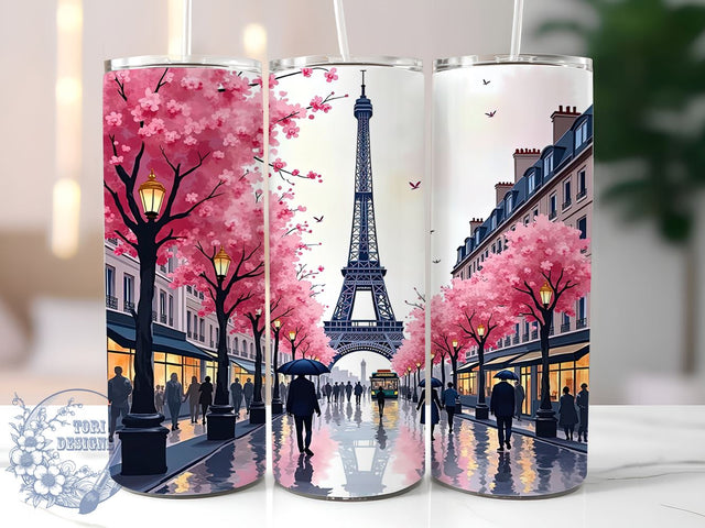 Parisian Eiffel Tower Tumbler Wrap, Eiffel Tower, Paris, Tumbler Wrap, Sublimation Design, France Decor, Travel Gift, Parisian Art Sublimation ToriDesigns 