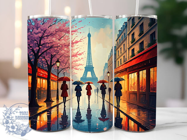 Parisian Eiffel Tower Tumbler Wrap, Eiffel Tower, Paris, Tumbler Wrap, Sublimation Design, France Decor, Travel Gift, Parisian Art Sublimation ToriDesigns 