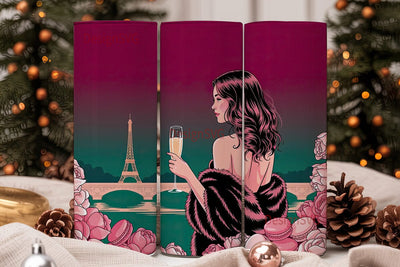 Parisian Night Tumbler Wrap Sublimation DesignSVG 