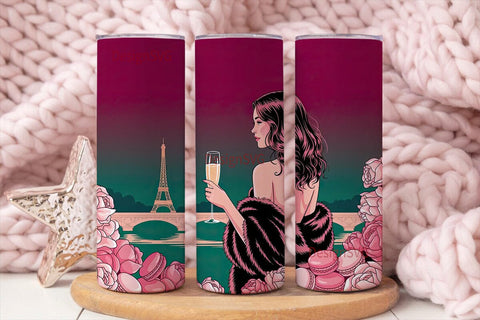 Parisian Night Tumbler Wrap Sublimation DesignSVG 