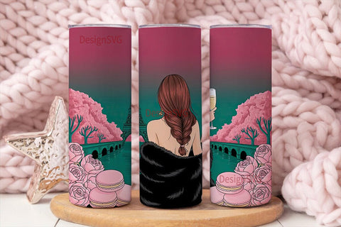 Parisian Night Tumbler Wrap Sublimation DesignSVG 