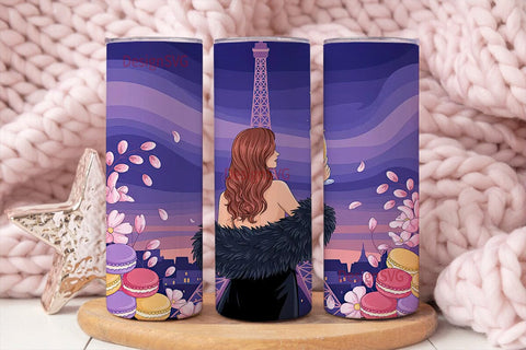 Parisian Romance 20oz Tumbler Wrap Sublimation DesignSVG 