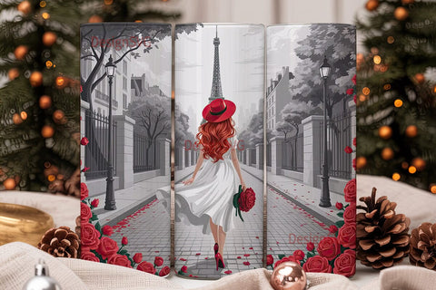 Parisian Romance 20oz Tumbler Wrap Sublimation DesignSVG 