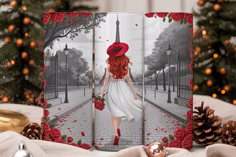 Parisian Romance 20oz Tumbler Wrap Sublimation DesignSVG 