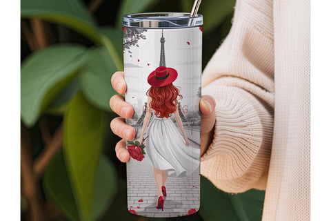 Parisian Romance 20oz Tumbler Wrap Sublimation DesignSVG 