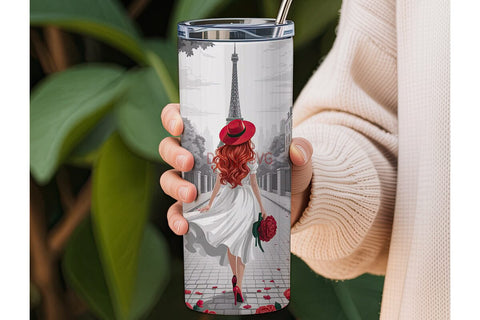 Parisian Romance 20oz Tumbler Wrap Sublimation DesignSVG 