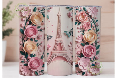Parisian Romance 20oz Tumbler Wrap Sublimation PixelChick 