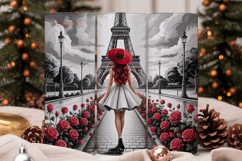 Parisian Romance Tumbler Wrap Sublimation DesignSVG 
