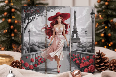 Parisian Romance Tumbler Wrap Sublimation DesignSVG 