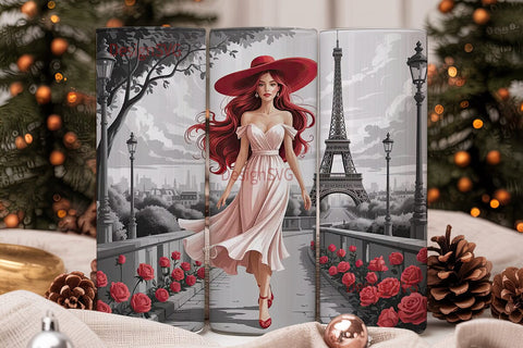 Parisian Romance Tumbler Wrap Sublimation DesignSVG 